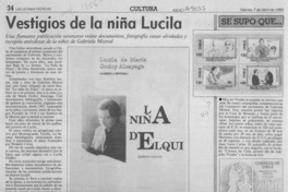 Vestigios de la niña Lucila
