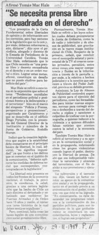 "Se necesita prensa libre encuadrada en el derecho"