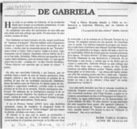 De Gabriela  [artículo] Elier Tabilo Buzeta.