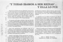 "Y todas íbamos a ser reinas" -- y ella lo fue  [artículo] Julia A. Muñoz Navarrete.