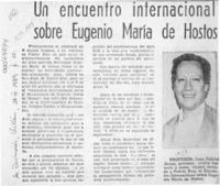 Un Encuentro internacional sobre Eugenio María de Hostos  [artículo].