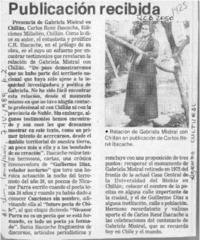 Publicación recibida  [artículo].