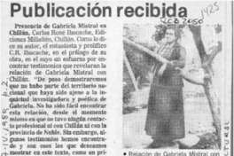 Publicación recibida  [artículo].