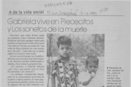 Gabriela vive en Piececitos y Los sonetos de la muerte