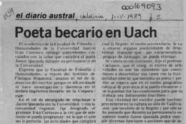 Poeta becario en Uach  [artículo].