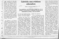 Gabriela, una cristiana educadora  [artículo] Iván Navarro A.