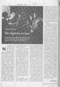 De regreso a casa  [artículo] Virginia Vidal.