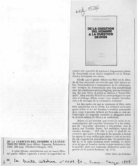 "De la cuestión del hombre a la cuestión de Dios"