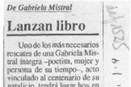 Lanzan libro  [artículo].