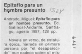 Epitafio para un hombre presunto  [artículo] M. C. C.