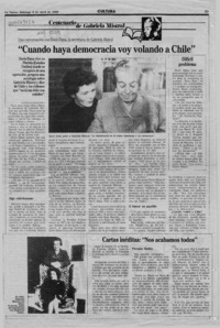 "Cuando haya democracia voy volando a Chile"  [artículo] Antonio Martínez.