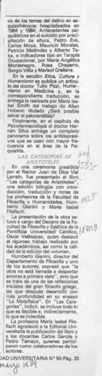 Las Categorías de Aristóteles  [artículo].