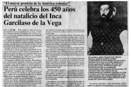 Perú celebra los 450 años del natalicio del Inca Garcilaso de la Vega