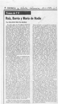 Ruiz, Barría y María de Nadie