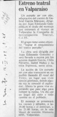 Estreno teatral en Valparaíso