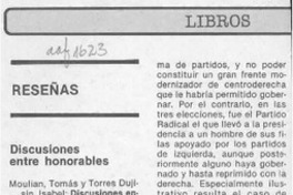 Discusiones entre honorables  [artículo] José Arteaga