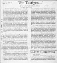 "Sin testigos"  [artículo] Miguel Angel Díaz A.