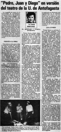 "Pedro, Juan y Diego" en versión del teatro de la U. de Antofagasta