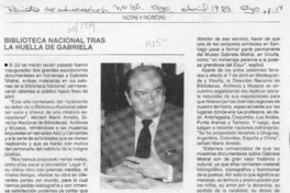 Biblioteca Nacional tras la huella de Gabriela  [artículo].