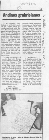 Andinos gabrielanos  [artículo].