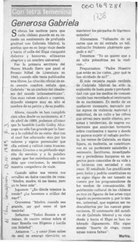 Generosa Gabriela  [artículo] Marina.