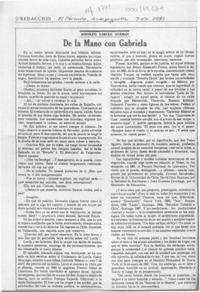 De la mano de Gabriela Mistral  [artículo] Rodolfo Garcés Guzmán.