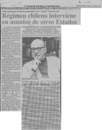 Régimen chileno interviene en asuntos de otros Estados  [artículo].