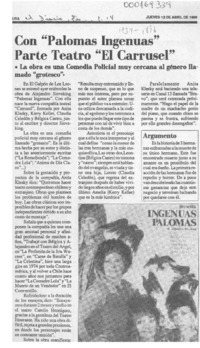 Con "Palomas ingenuas" parte teatro "El Carrusel"  [artículo].