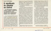 El significado de estudiar en Oxford  [artículo] Patricio Fuentealba.