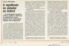 El significado de estudiar en Oxford  [artículo] Patricio Fuentealba.