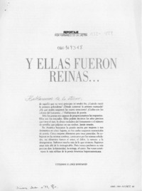 Y ellas fueron reinas --  [artículo] Fernando de la Lastra.
