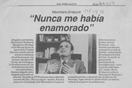 "Nunca me había enamorado"  [artículo] N. F. M.
