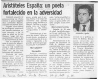 Aristóteles España, un poeta fortalecido en la adversidad