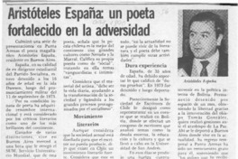 Aristóteles España, un poeta fortalecido en la adversidad