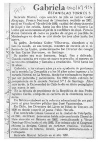 Gabriela  [artículo] Estanislao Torres S.