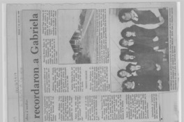 Estudiantes recordaron a Gabriela