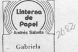 Gabriela  [artículo] Andrés Sabella.