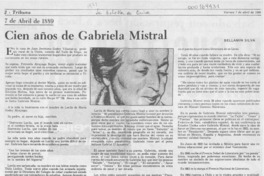 Cien años de Gabriela Mistral