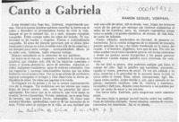 Canto a Gabriela  [artículo] Ramón Seguel Vorphal.