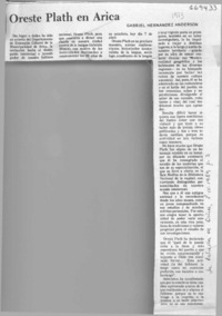 Oreste Plath en Arica  [artículo] Gabriel Hernández Anderson.