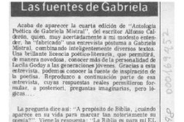 Las fuentes de Gabriela  [artículo] Franco Mangini Costa.