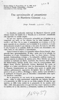 Una aproximación al pensamiento de Humberto Giannini  [artículo] Jorge Acevedo.