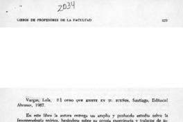 El otro que existe en ti, sueños  [artículo] Doris Banchik.
