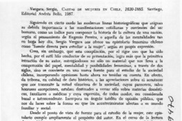 Cartas de mujeres en Chile, 1630-1885  [artículo] Regina Claro.