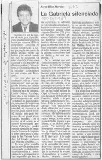 La Gabriela silenciada  [artículo] Jorge Blas Morales.