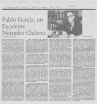 Pablo García, un excelente narrador chileno
