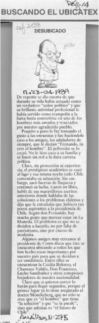 Desubicado  [artículo].