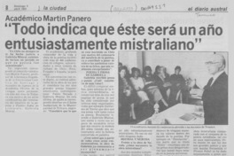 "Todo indica que éste será un año entusiastamente mistraliano"
