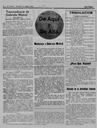 Trascendencia de Gabriela Mistral