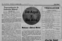 Trascendencia de Gabriela Mistral